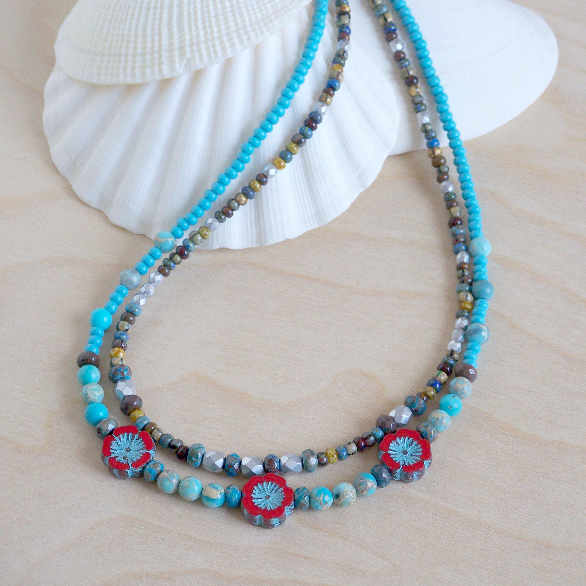 Beaded 2024 beach necklaces