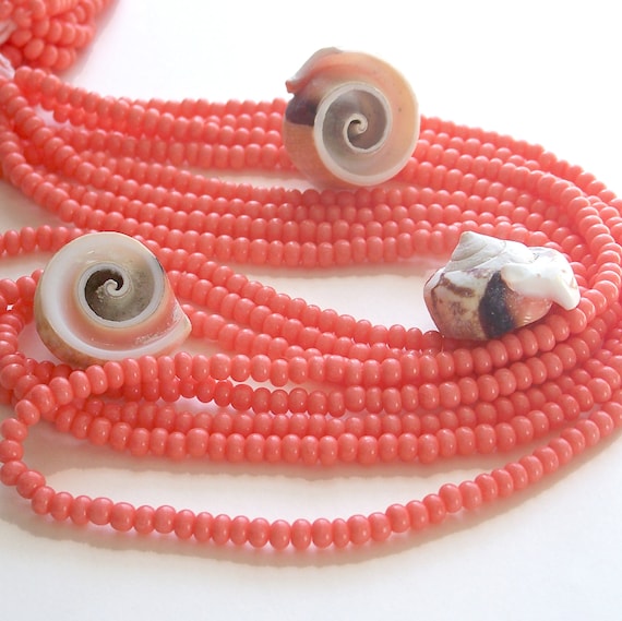 Coral 6/0 Czech Seed Beads, Preciosa Seed Beads, 4mm Beads, Sol Gel Coral Beads, Pink Orange