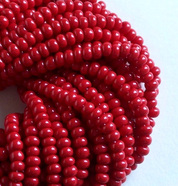 Opaque Dark Red 6/0 Czech Seed Beads, 4mm Preciosa