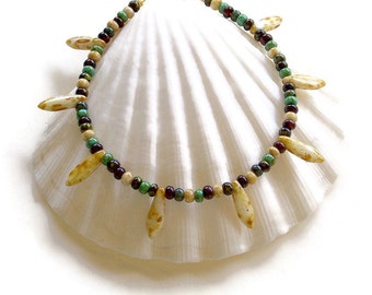 Boho Beaded Anklet, Tribal Style Anklet