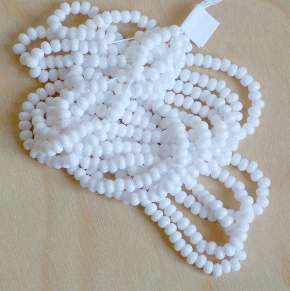 6/0 Opaque White Czech Seed Beads, 4mm Preciosa Czech Glass Seed Beads