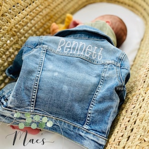 Jean Jacket Baby Embroidered - First Birthday Gift - 2nd Birthday gift - Kids Birthday gift - toddler Jean Jacket - child Jean Jacket