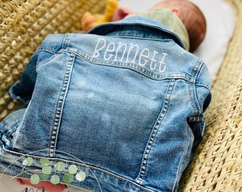 Jean Jacket Baby Embroidered - First Birthday Gift - 2nd Birthday gift - Kids Birthday gift - toddler Jean Jacket - child Jean Jacket