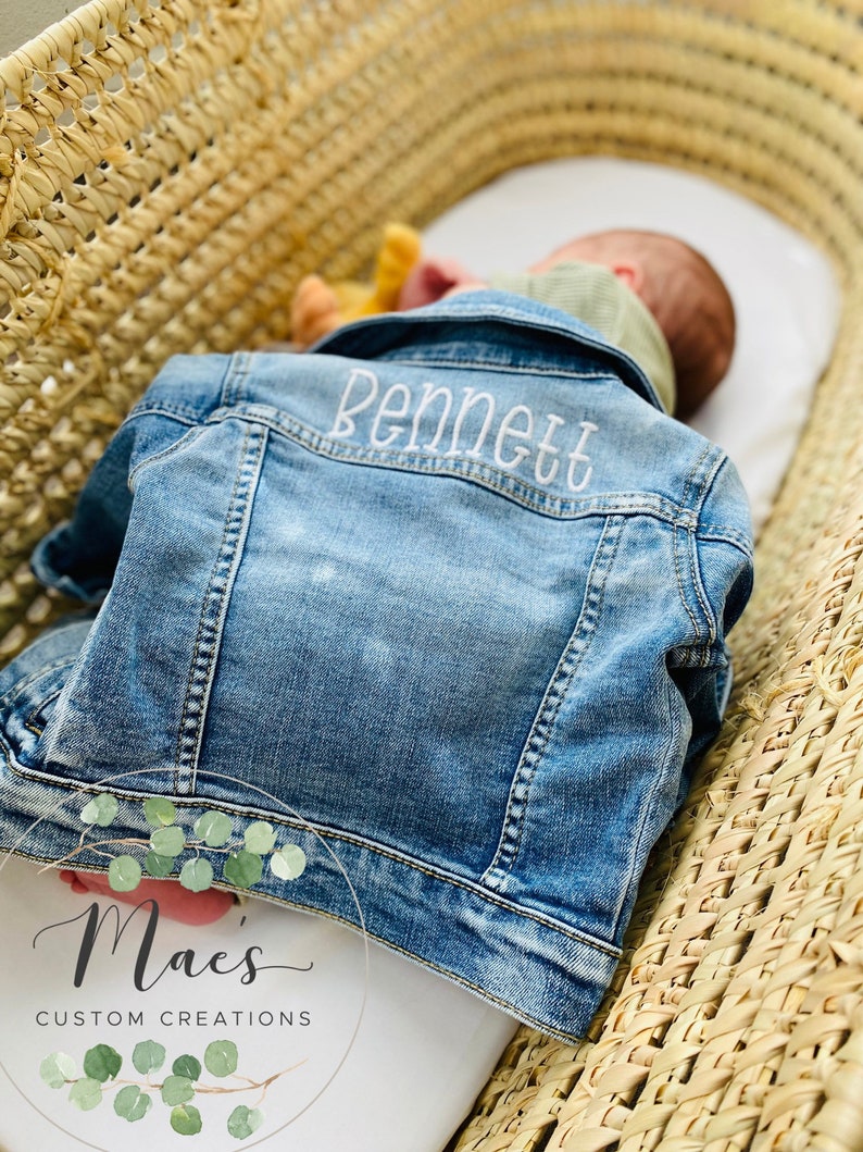 First Birthday Gift, Personalized Denim Jacket baby, Embroidered, 90’s baby, One Year Old Photos, baby, 2nd birthday, toddler, child 