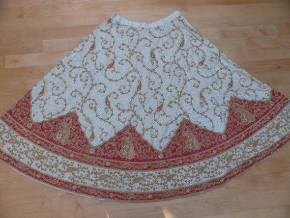 Vintage Heavily Embroidered East Indian Bridal Ski