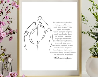 Baby Loss Poem Print: Footprints Remembrance Art (Digital Download)
