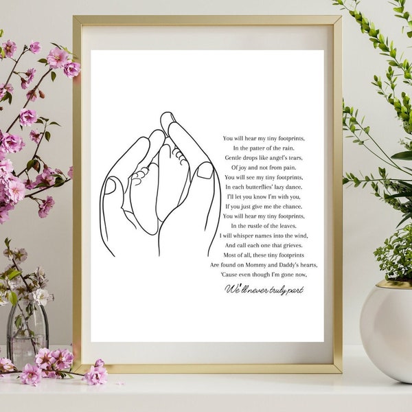 These Are My Footprints, Digital Download Miscarriage Gift, Baby Loss Poem, Child Loss Remembrance,Miscarry Gift,Sympathy Gift