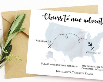 Moving Announcement, New Home Postcard, New Address, We&#39;ve Moved, INSTANT DOWNLOAD, Home sweet home