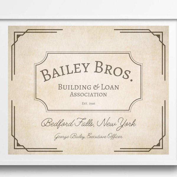 Digitaler Download - Es ist ein wunderbares Leben Zitat George Bailey Sofortiger Download Bailey Brothers Gebäude und Loan Druck