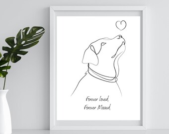 Forever Loved Forever Missed  Digital Print 8X10 Dog Remembrance Art Print Sympathy Grief Print Dog Paw