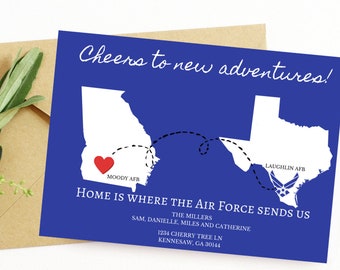 Patriotic Housewarming Invitation New Home 4th of July Printable Invitation Just Moved Military PCS Editable Template Download Corjl #060