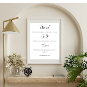 Digital Print It&#39;s A Wonderful Life Quote Bread Salt Wine Home Decor Housewarming Gift