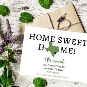 Verhuisaankondiging, nieuwe huisbriefkaart, nieuw adres, we zijn verhuisd, INSTANT DOWNLOAD, Home sweet home