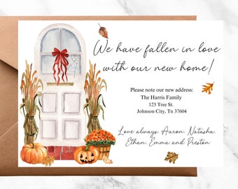 Autumn New Home Announcement Postcard: Spooky Season (INSTANT DOWNLOAD)