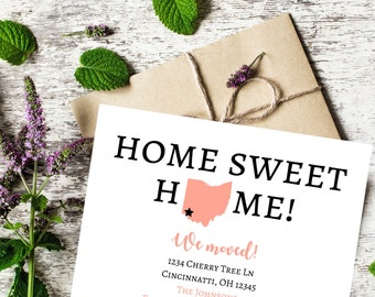 New Home Moving Announcement Postcard (Instant Download)