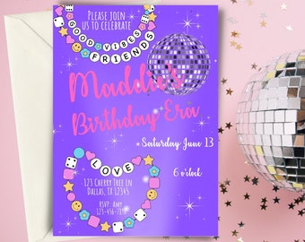 In My Birthday Era Digital Birthday Invitation, Friendship Bracelet Birthday Printable, Girl Friendship  Birthday, Eras Birthday Invite