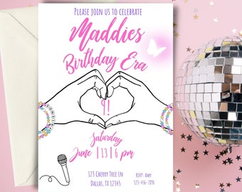 In My Birthday Era Digital Birthday Invitation, Friendship Bracelet Birthday Printable, Girl Friendship  Birthday, Eras Birthday Invite