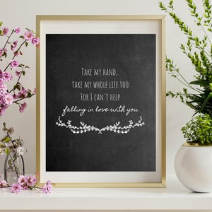 Elvis Presley &#39;Falling In Love&#39; Chalkboard Lyric Print (Digital Download)
