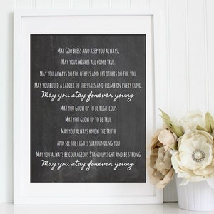 Bob Dylan Forever Young Instant Download-Digital Print