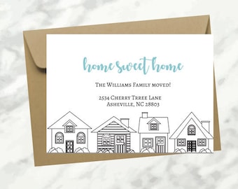 Neues Zuhause Ankündigung Postkarte: Individuelle Adresse, Wir sind umgezogen (INSTANT DOWNLOAD)