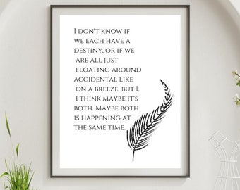 Chalkboard style-Forrest Gump Quote- Black and White Room Wall Decor- Movie Quote- Tom Hanks Movie Quote