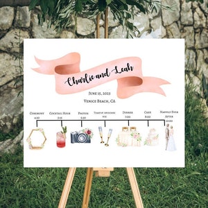 Personalized Wedding Order of the Day Sign, Wedding Timeline Sign, Order of the day Sign, Wedding Order Of Events, Order Of The Service,
