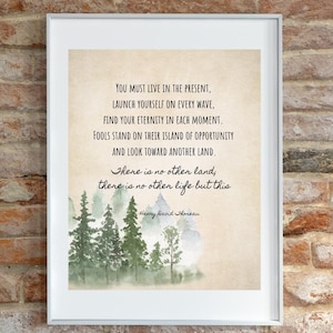 Thoreau Quote Print: Inspirational Literary Wall Art, Nature Poem