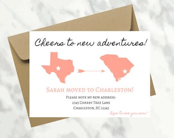 Moving Announcement, New Home Postcard, New Address, We&#39;ve Moved, INSTANT DOWNLOAD, Home sweet home