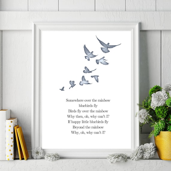 Somewhere Over The Rainbow Blue Birds Fly Wizard Of Oz Movie Etsy