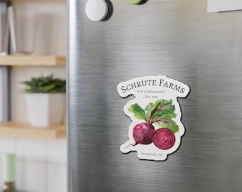 Schrute Farms Die-Cut Magnet: Quirky Fridge Decor
