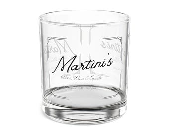 It's a Wonderful Life Martini's Bar Rocks Glass, 10oz - Classic Barware, Cocktail Glass, It's a Wonderful Life Quote, Home Bar Decor, Gift