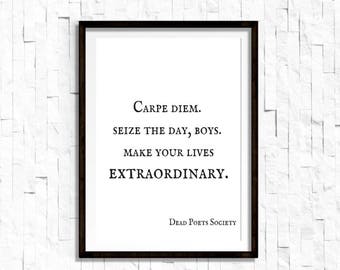 Dead Poets Society Print – Carpe Diem Movie Quote