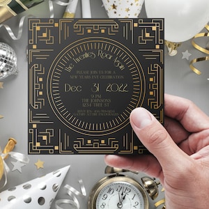 Art Deco New Years Eve Invitation: Gatsby 1920s Party (PDF & JPG)
