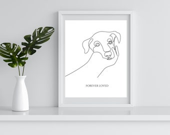 Forever Loved Forever Missed  Digital Print 8X10 Dog Remembrance Art Print Sympathy Grief Print Dog Paw