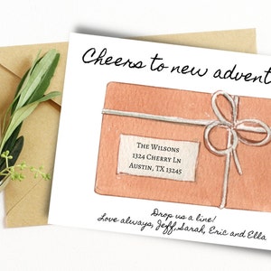 New Home Announcement Postcard: Watercolor Moving Card (INSTANT DOWNLOAD)