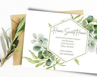 Floral Moving Announcement Postcard: New Address (INSTANT DOWNLOAD)