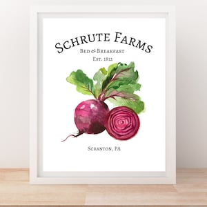 Afdrukbaar bord Schrute Farms Bed & Breakfast | Digitale download van Office | Afdrukbare boerderij