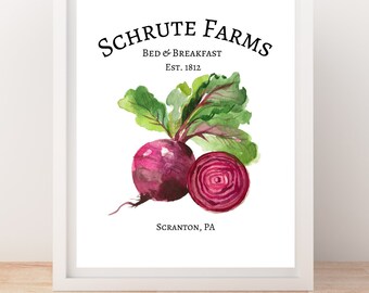 Schrute Farms Bed & Breakfast Printable Sign | The Office Digital Download Print | Farmhouse Printable