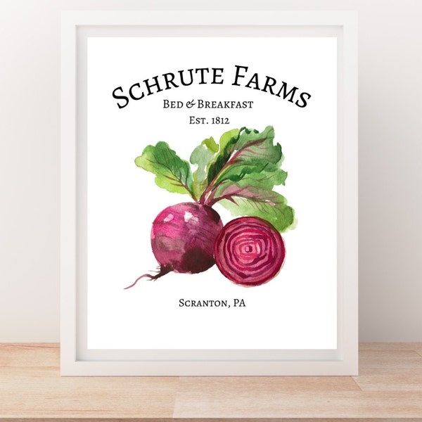 Schrute Farms Bed & Breakfast Printable Sign | The Office Digital Download Print | Farmhouse Printable