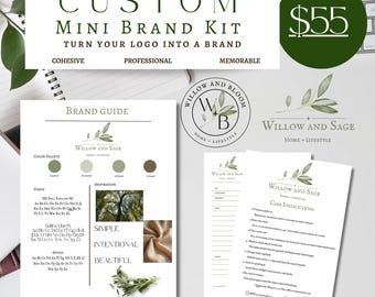 Small Business Branding Kit, Custom Brand Kit, Logo Branding Package, Brand Identity Design, Color Palette, Font Pairing, Social Media Brand