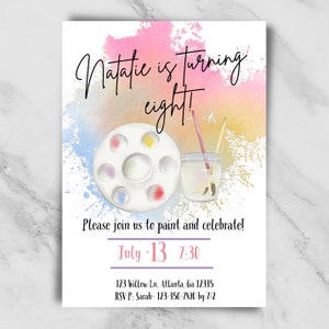 Paint Birthday Party Invitation: Art Theme (Digital Invite)