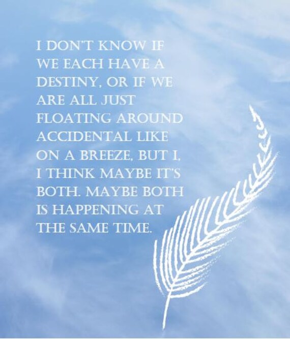 Forrest Gump Destiny Quote Sky Blue Movie Quote Etsy Uk
