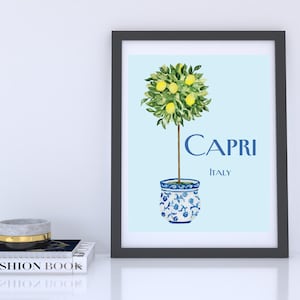 Capri Italy Print: Lemon Tree Coastal Art (Digital Download)