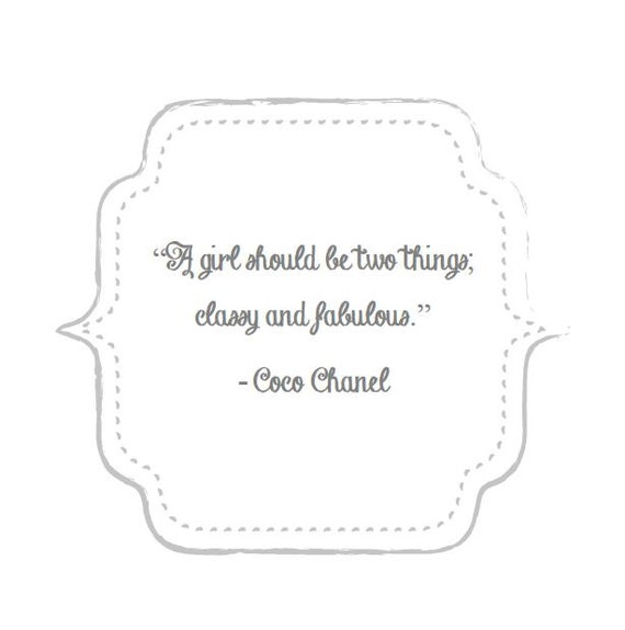 Coco Chanel Classy & Fabulous Quote Wall Art Print - Wild Wall Art