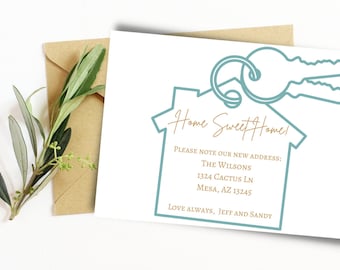 New Home Announcement Postcard: Custom Address (Instant Download)
