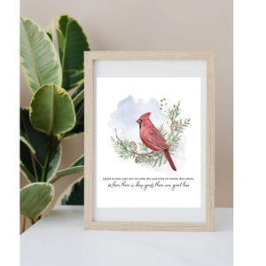 Impresión digital, cita del cardenal de 8 x 10, "Siempre estoy contigo", dicho del cardenal, visitante del cielo, dolor, regalo conmemorativo