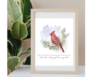 Cardinal Memorial Print: "I Am Always With You" Grief Gift (Digital Download 8x10")