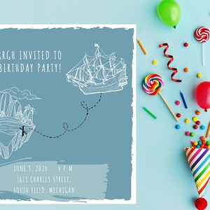 Pirate Birthday Invitation: Ocean Theme Party Invite (Digital Download)