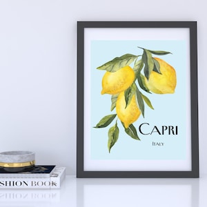 Capri Italy Lemon Print: Amalfi Coast Wall Art (Digital Download)