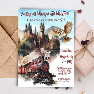 Magical Wizard Birthday Party Invitation: Magic School (Instant Download)